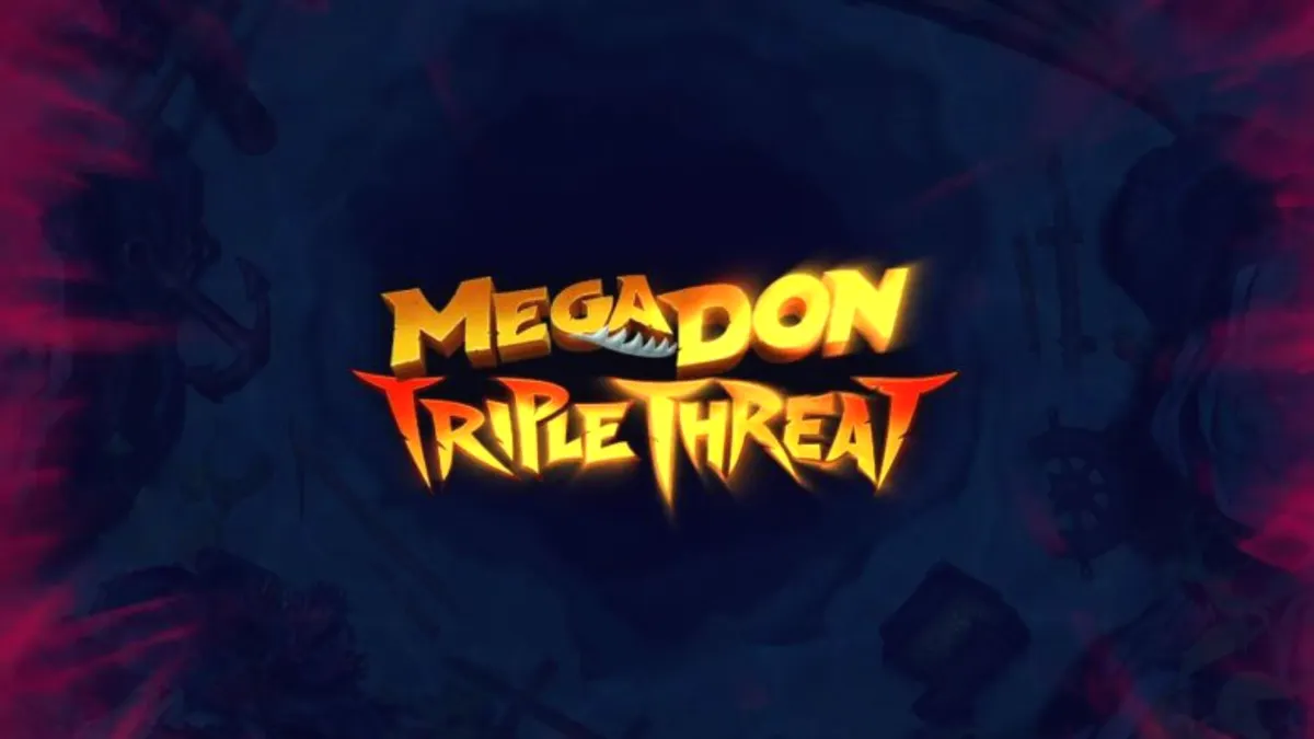 Hình ảnh đại dương sâu thẳm với các biểu tượng cá mập trong Megadon Triple Threat