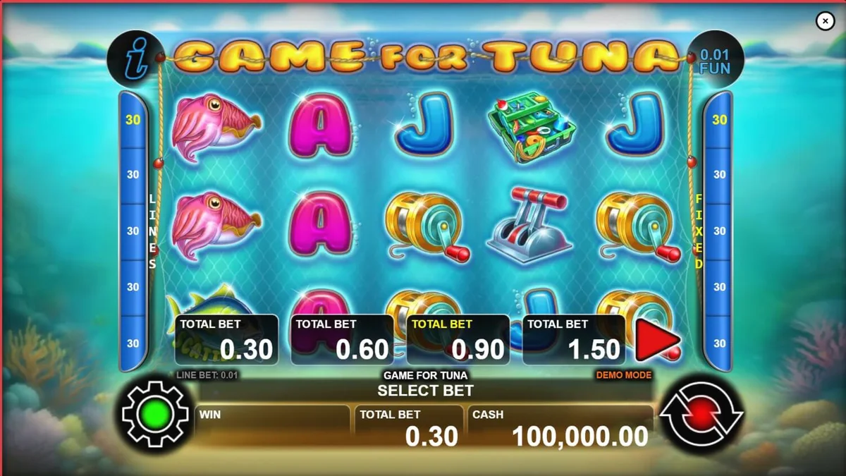 Giao diện trò chơi slot Game For Tuna với chủ đề đại dương